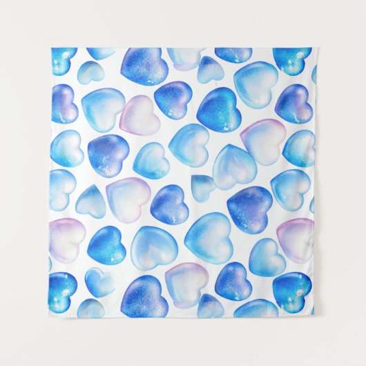 "Zachte Pastel Heart Square Tapestry" Wandkleed (Voorkant (horizontaal))