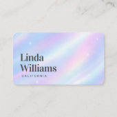 Zachte Pastel Irideerend Serif Naam Design QR Code Visitekaartje (Voorkant)