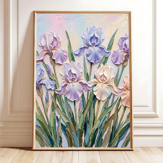 Zachte Pastel Iris Minimalistische Muurkunst Canva Poster