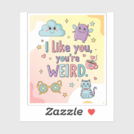 Zachte Pastel Kat Monster Kawaii Kunst Sticker