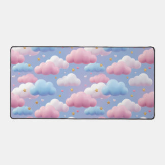 Zachte Pastel Kawaii Wolk Lucht Patroon Bureaumat