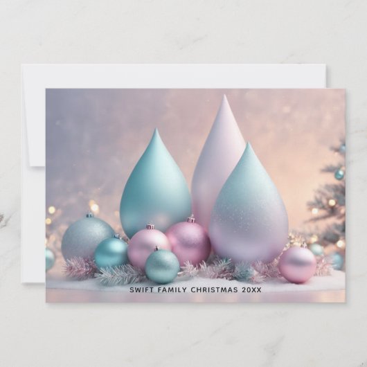 Zachte Pastel Kerstkaart - 3D Kerst Kunst! (Voorkant)