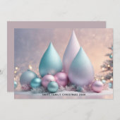 Zachte pastel kerstkaart - 3D Kerstkunst! (Voorkant / Achterkant)