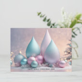 Zachte pastel kerstkaart - 3D Kerstkunst! (Staand voorkant)