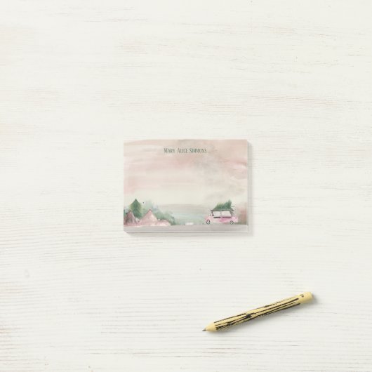 Zachte pastel kerstscène krijgen van een boom post-it® notes (Op bureau)