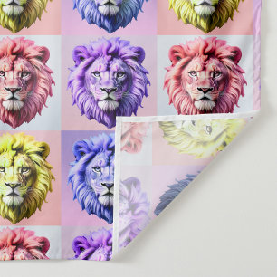 Zachte Pastel Kleur Leeuwenkop Geruit Patroon Ontw Wandkleed