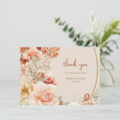 Zachte pastel kleurrijke boeket herfst bloemen bedankkaart (Staand voorkant)