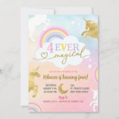 Zachte Pastel Kleurrijke Magische Eenhoorn 4e Verj Kaart (Voorkant)