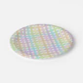 Zachte Pastel Kleurrijke Regenboog Gingham Plaid Papieren Bordje (Gekanteld)