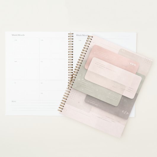 Zachte pastel lagen AI-kunst  Planner (Display)
