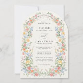 Zachte pastel lente Bloemboog Chic bruiloft Kaart (Voorkant)