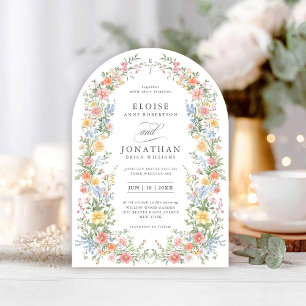 Zachte pastel lente Bloemboog Chic bruiloft Kaart