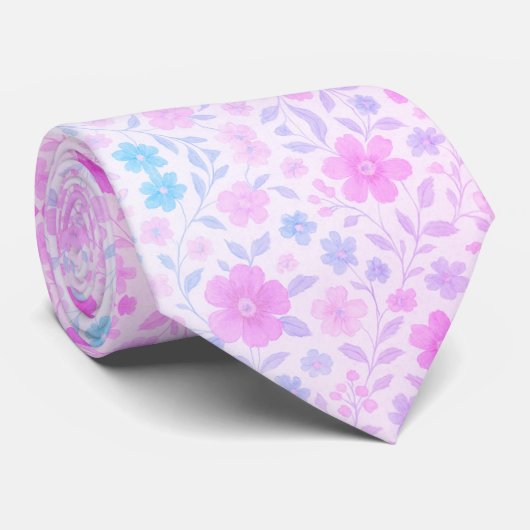 Zachte Pastel Lente Bloesem Stropdas (Opgerold)