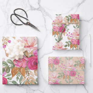 Zachte Pastel Lente Boeket Bloemen Inpakpapier Vel