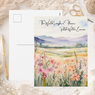 Zachte Pastel Lente Wilde Bloemen Inspirerende Cit Feestdagenkaart