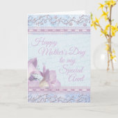 Zachte pastel Lily Tante Moederdag Kaart (Gele Bloem)