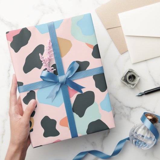 Zachte Pastel Luipaard Vlekken Cadeaupapier (Geschenken)
