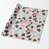Zachte Pastel Luipaard Vlekken Cadeaupapier (Uitgerold)