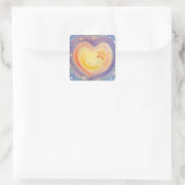 Zachte Pastel Maan Ster Dromerig Hemelontwerp Vierkante Sticker (Tas)