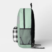 Zachte Pastel Monogram Gestikte Patch Buffalo Plai Bedrukte Rugzak (Rechts)