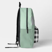 Zachte Pastel Monogram Gestikte Patch Buffalo Plai Bedrukte Rugzak (Links)