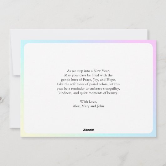 Zachte Pastel Mooie 2025 Ballonnen Gelukkig Nieuwj Feestdagenkaart (Achterkant)