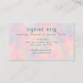 Zachte pastel Opalescent Lotus Flower Esthetician Visitekaartje (Achterkant)
