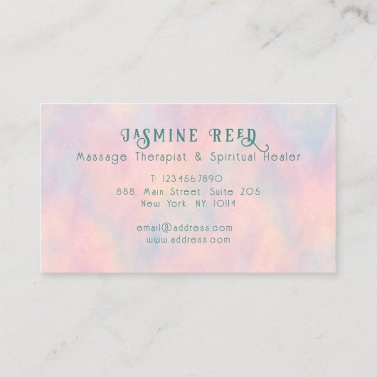 Zachte pastel Opalescent Lotus Flower Esthetician Visitekaartje (Achterkant)