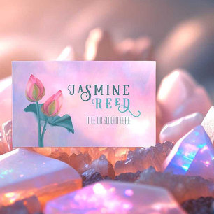 Zachte pastel Opalescent Lotus Flower Esthetician Visitekaartje