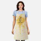 Zachte Pastel Oranje Gingham Schort (Gedragen)