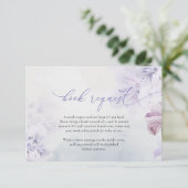 Zachte pastel paars dusty roze beige boekenaanvraa informatiekaartje (Staand voorkant)