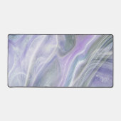 Zachte Pastel Paars Grijs Marmer Voeg Naam Monogra Bureaumat (Voorkant)