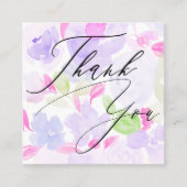 Zachte pastel paarse floranje volgorde dank u vierkante visitekaartje (Voorkant)