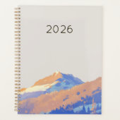 Zachte Pastel Paarse Minimalistische Berg Planner (Voorkant)
