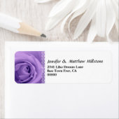 Zachte Pastel Paarse Roos met Kant Trim Bruiloft Etiket (Insitu)