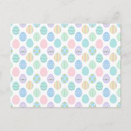 Zachte Pastel Paaseieren Patroon Uitnodiging Briefkaart