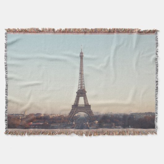 Zachte Pastel Paris Eiffeltoren Kunst Deken (Voorkant)