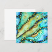 Zachte Pastel Paua Shell Kleur Vloeibare Alcohol I Notitiekaartje (Voorkant / Achterkant)