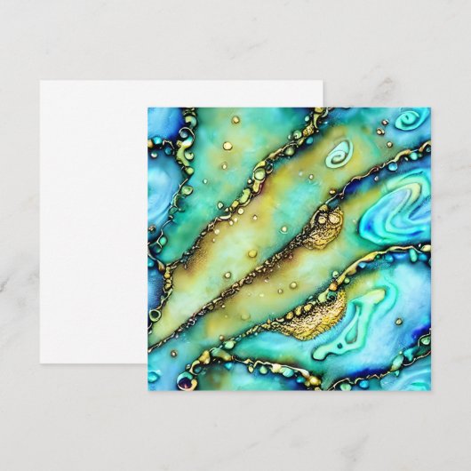 Zachte Pastel Paua Shell Kleur Vloeibare Alcohol I Notitiekaartje (Voorkant / Achterkant)