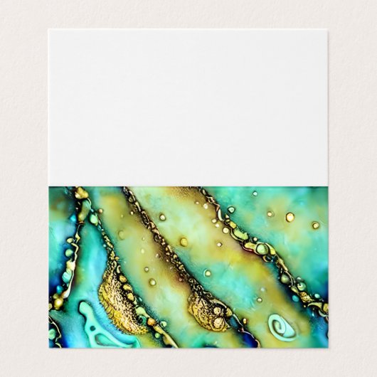 Zachte Pastel Paua Shell Kleur Vloeibare Alcohol I Visitekaartje (Buitenkant ongevouwen)