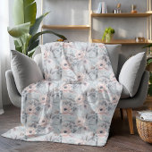 Zachte Pastel pioen Waterverf Bloem Bloemen Fleece Deken
