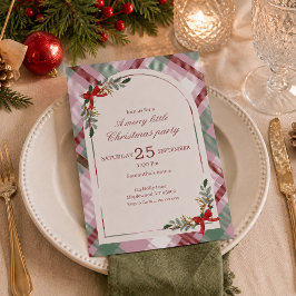 Zachte Pastel Plaid Kerstfeest Kaart