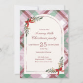 Zachte Pastel Plaid Kerstfeest Kaart (Voorkant)