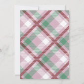 Zachte Pastel Plaid Kerstfeest Kaart (Achterkant)