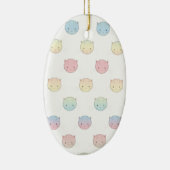 Zachte Pastel Poesjeskattengezichtjes Patroon Keramisch Ornament (Rechts)