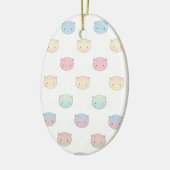 Zachte Pastel Poesjeskattengezichtjes Patroon Keramisch Ornament (Links)