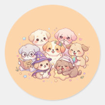 Zachte Pastel Puppy Sticker Set