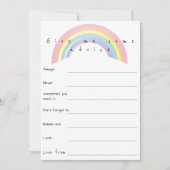 Zachte pastel regenboog baby shower advies spel kaart (Voorkant)