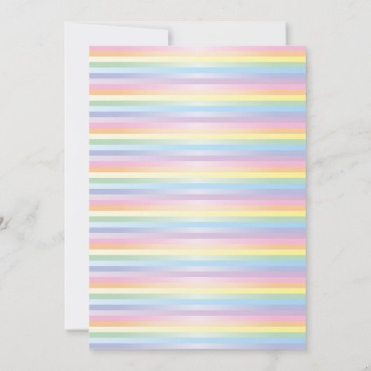 Zachte pastel regenboog baby shower advies spel kaart (Achterkant)