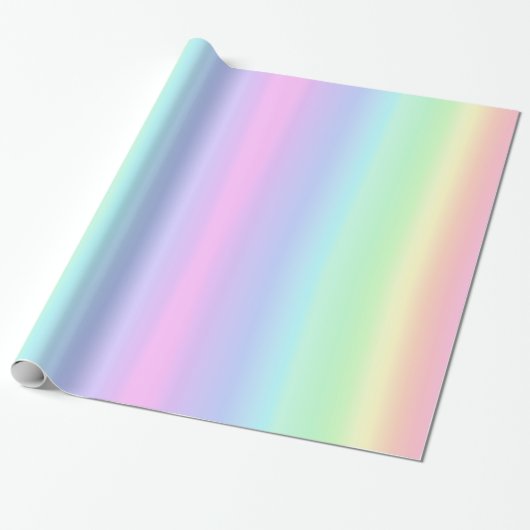 Zachte pastel regenboog esthetische gradiënt cadeaupapier (Uitgerold)
